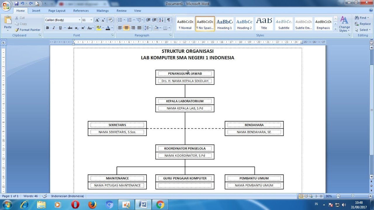 Cara Membuat Struktur Organisasi Di Word Sesuai Kebutuhan Images - Free