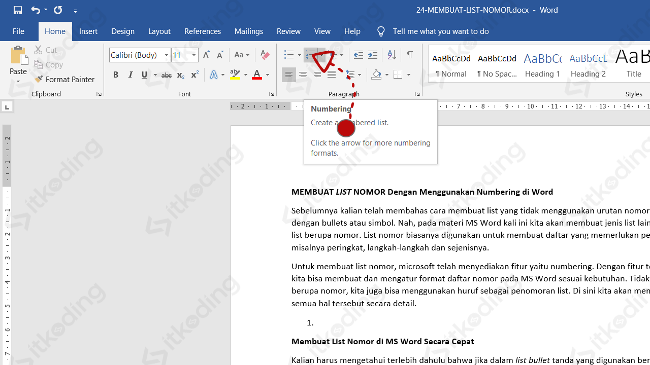 3 Cara Menggunakan Fitur Bullets And Numbering Microsoft Word Terbaru