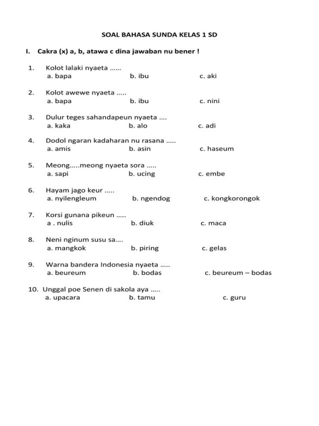 5 Fakta Mengejutkan Soal Bahasa Sunda Kelas 1 Semester 1 yang Jarang Diketahui