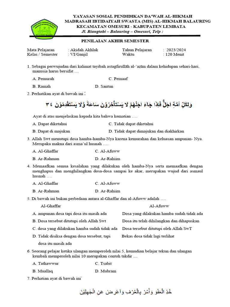 Menyinari Kehidupan dengan Sifat-Sifat-Nya Meneladani Asmaul Husna