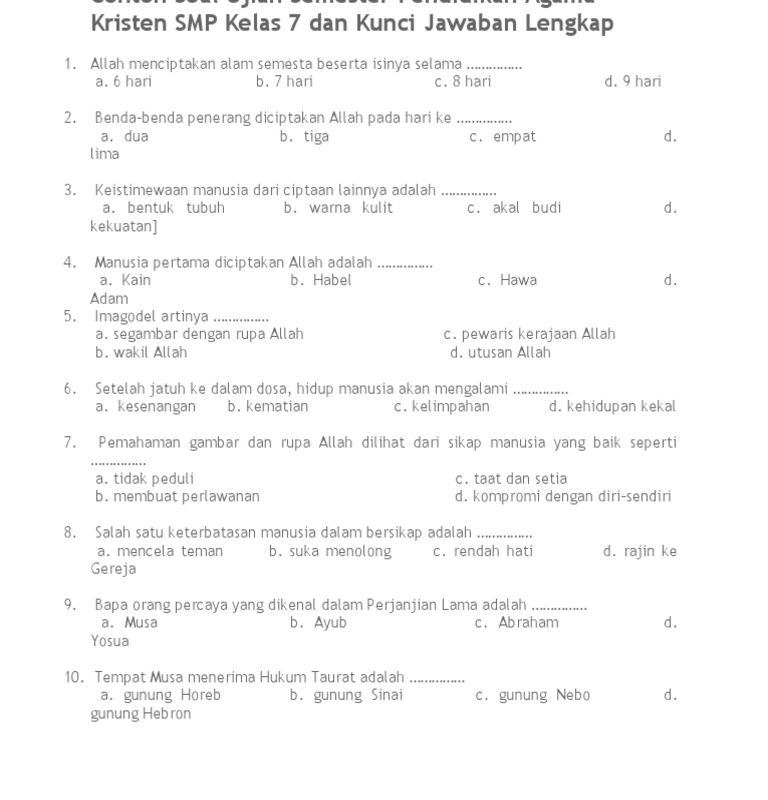 5 Soal UTS Agama Kelas 6 Semester 1 dan Kunci Jawaban 2026 Paling Sering Keluar