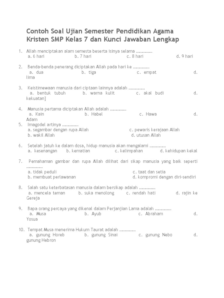 5 Soal UTS Agama Kelas 6 Semester 1 dan Kunci Jawaban 2026 Paling Sering Keluar