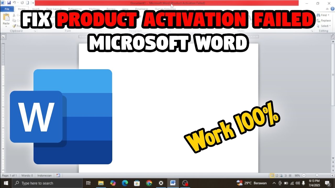 Cara Mengatasi Microsoft Word Product Activation Failed Word 2010