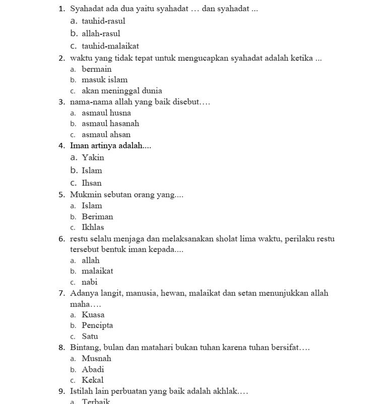 Rahasia 5 Contoh Soal Akidah Akhlak Kelas 1 Semester 1 untuk Nilai Sempurna 2026