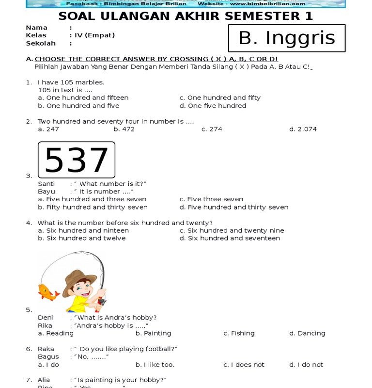 5 Tempat Download Soal Ulangan Bahasa Inggris Kelas 4 Materi Has Have yang Wajib Dicoba
