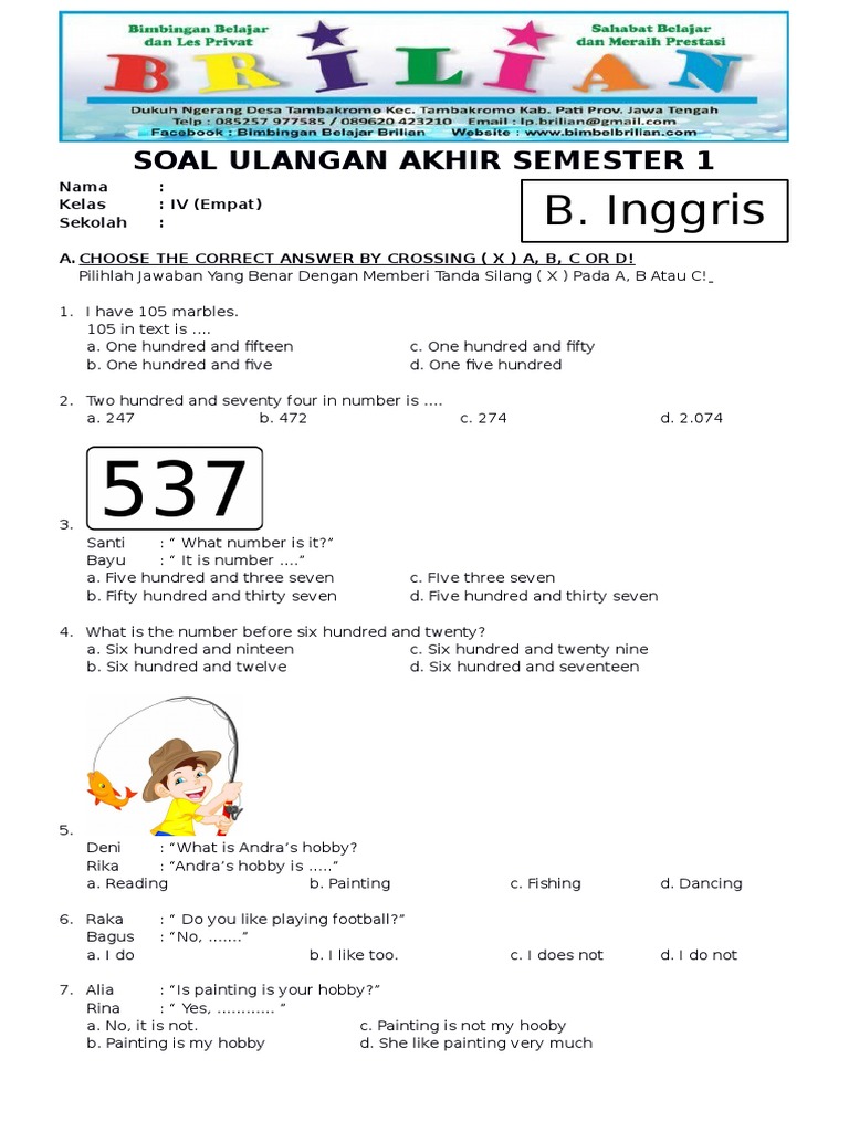 5 Tempat Download Soal Ulangan Bahasa Inggris Kelas 4 Materi Has Have yang Wajib Dicoba