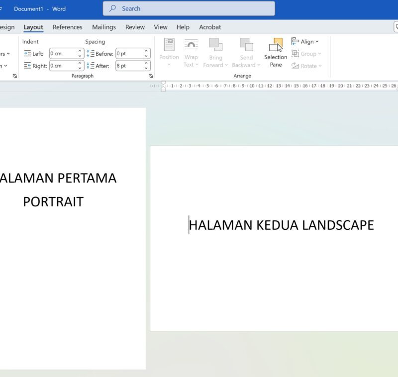7 Cara Membuat Landscape di Word Diantara Portrait Tanpa Merusak Layout Halaman Lain