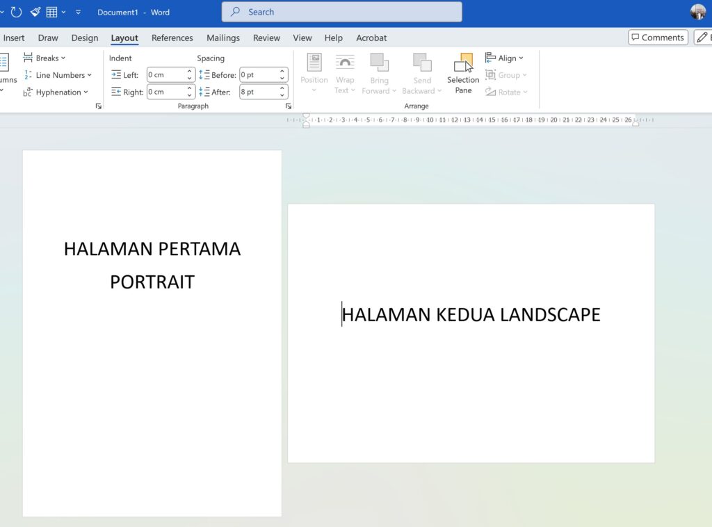 7 Cara Membuat Landscape di Word Diantara Portrait Tanpa Merusak Layout Halaman Lain