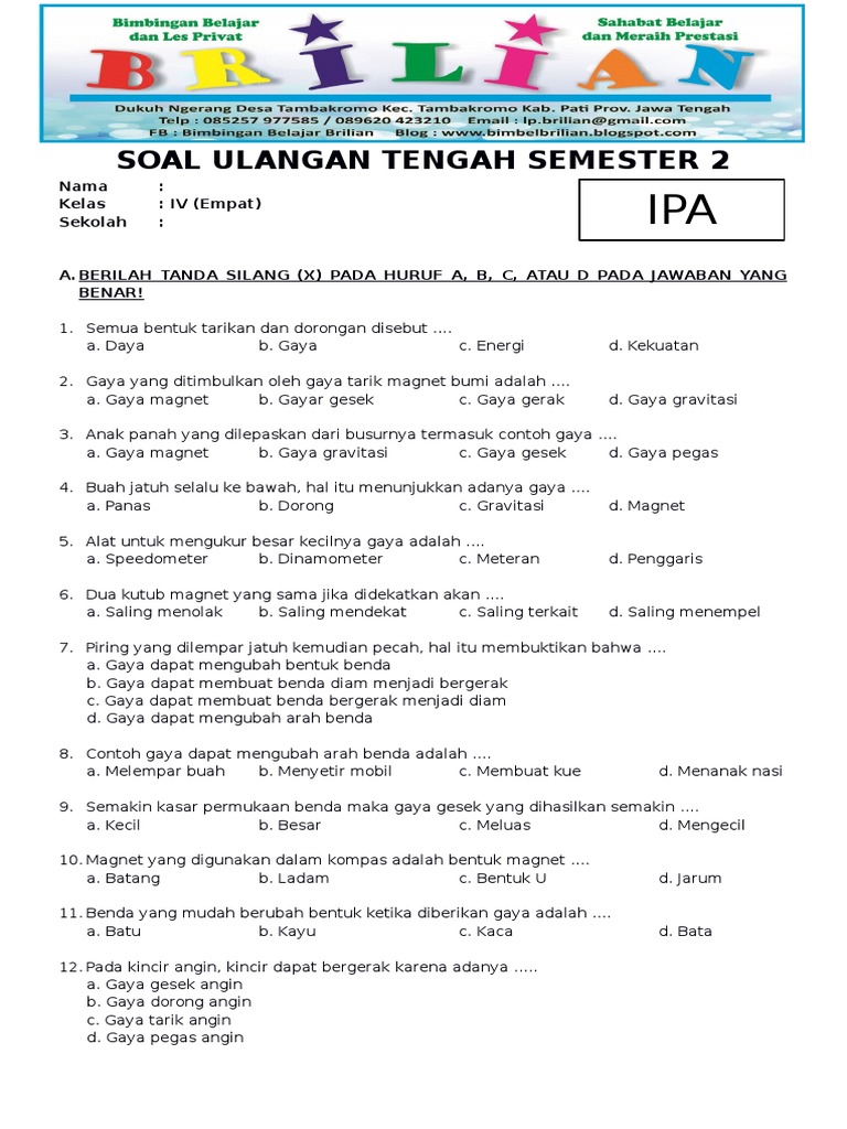 Akhirnya Terungkap 7 Link Download Soal Ulangan Harian IPA Semester 2 Kelas 4 SD 2026 Paling Lengkap