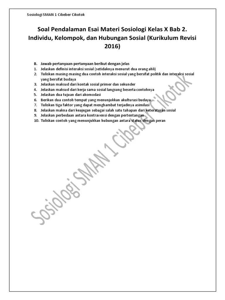 10 Contoh Soal Sosiologi Kelas 11 Semester 2 Bab 4 yang Sering Muncul dan Wajib Kamu Kuasai Sebelum Ujian