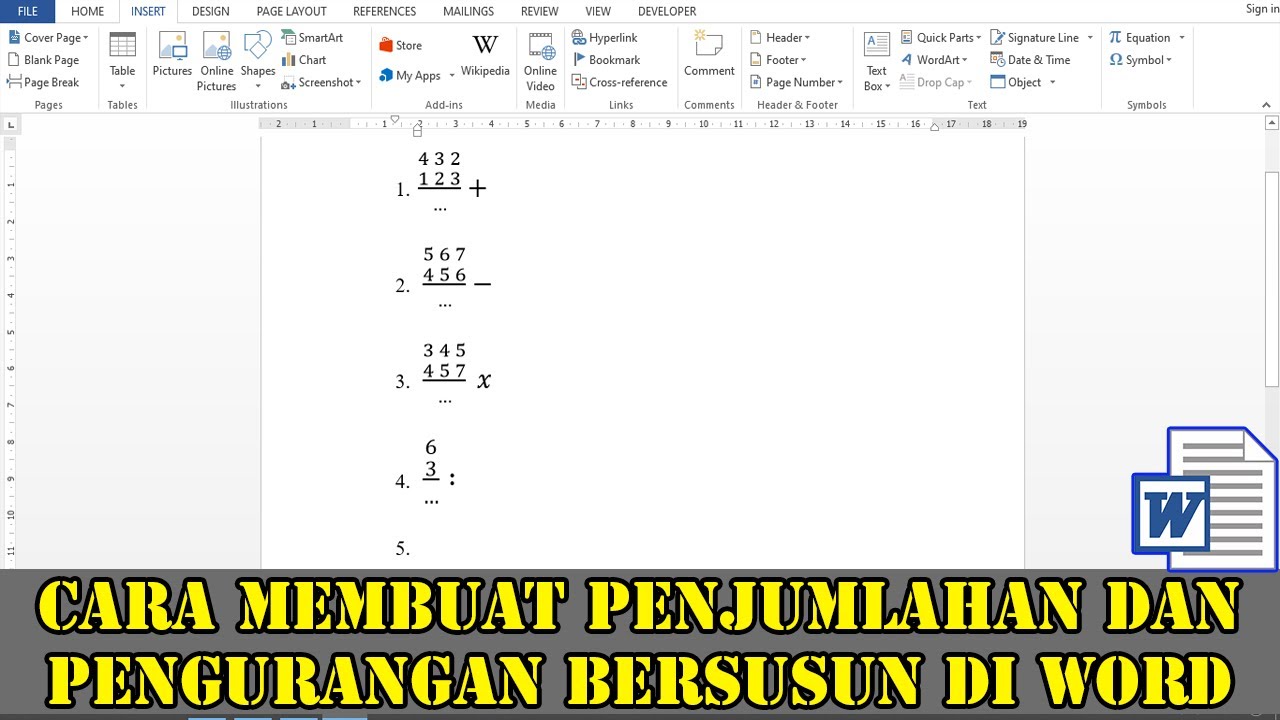 7 Cara Membuat Soal Penjumlahan Bersusun di Word dengan Cepat dan Rapi untuk Guru 2026