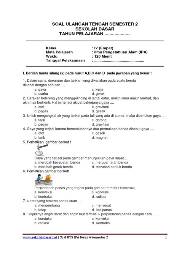 Download Soal Ulangan Harian Kelas 4 Tema 2 Subtema 1, Ternyata Ini Kunci Nilai Sempurna Tanpa Ribet