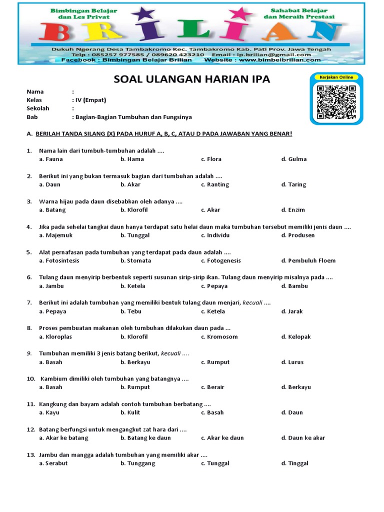 Download Soal Ulangan Harian Kelas 4 Tema 4 Ternyata Begini Cara Cepat Agar Nilai 100