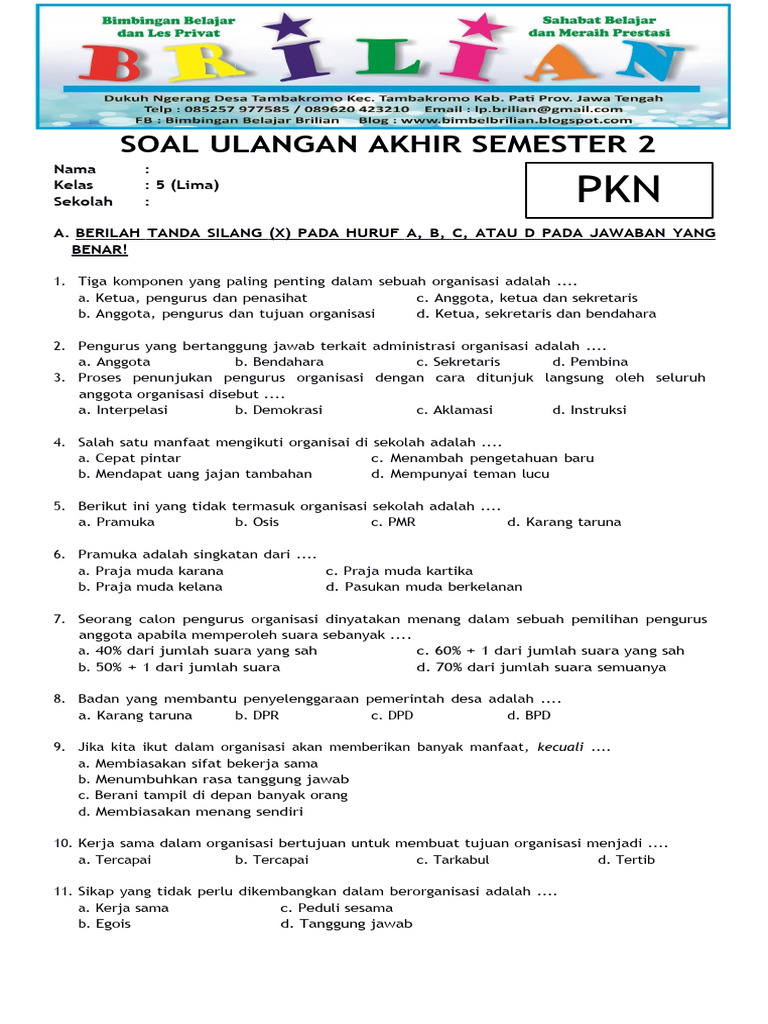 Terbukti 7 Cara Menguasai contoh soal soal ukk pkn kelas 5 semester 2 Sebelum Nilai Turun