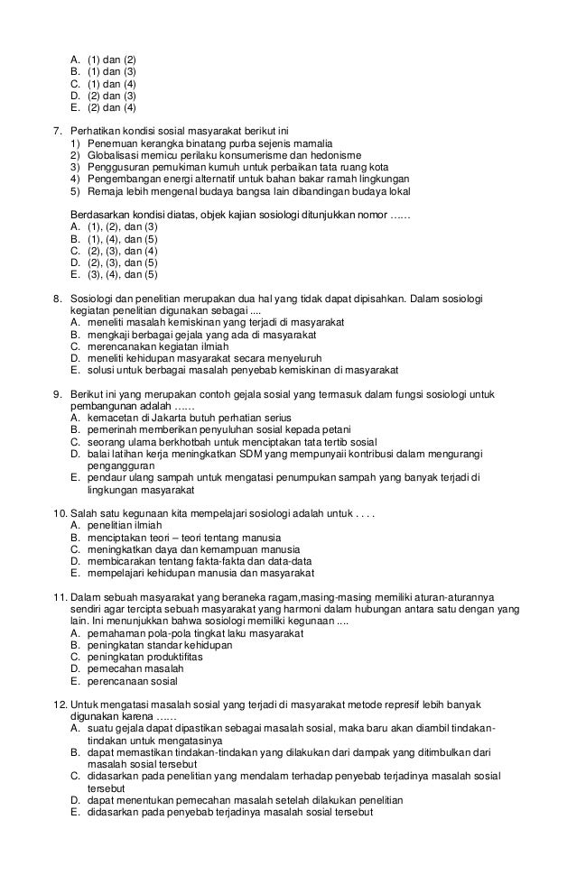 Ternyata Ini Kunci Jawaban Contoh Soal Sosiologi Kelas 10 Semester 2 K 13 yang Sering Muncul Saat Ujian