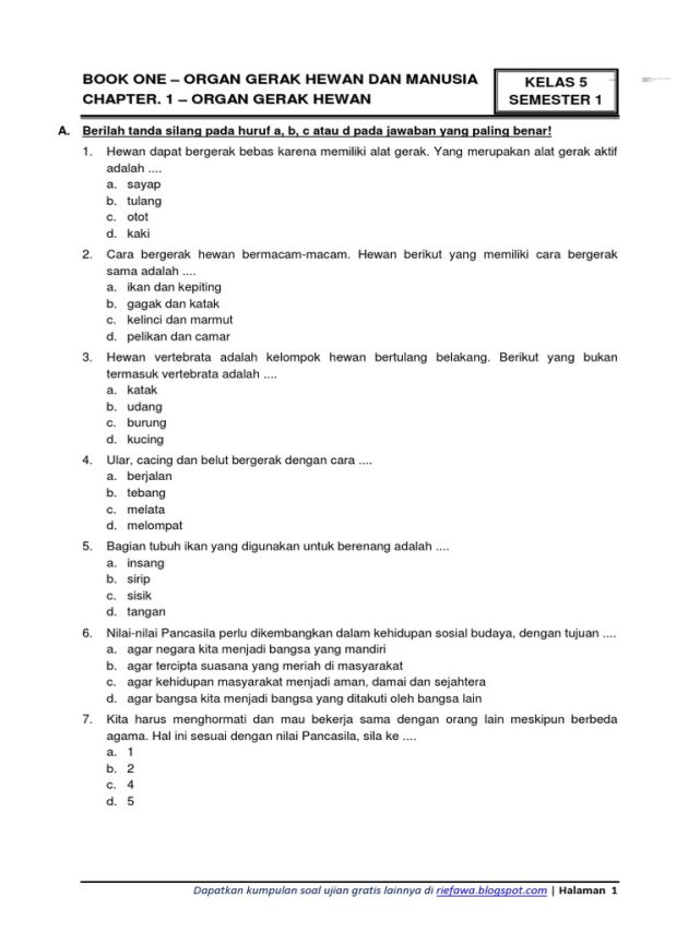 Download Soal Ulangan Harian Kelas 4 Tema 1 Ternyata Semudah Ini, Wajib Tahu Sebelum Terlambat