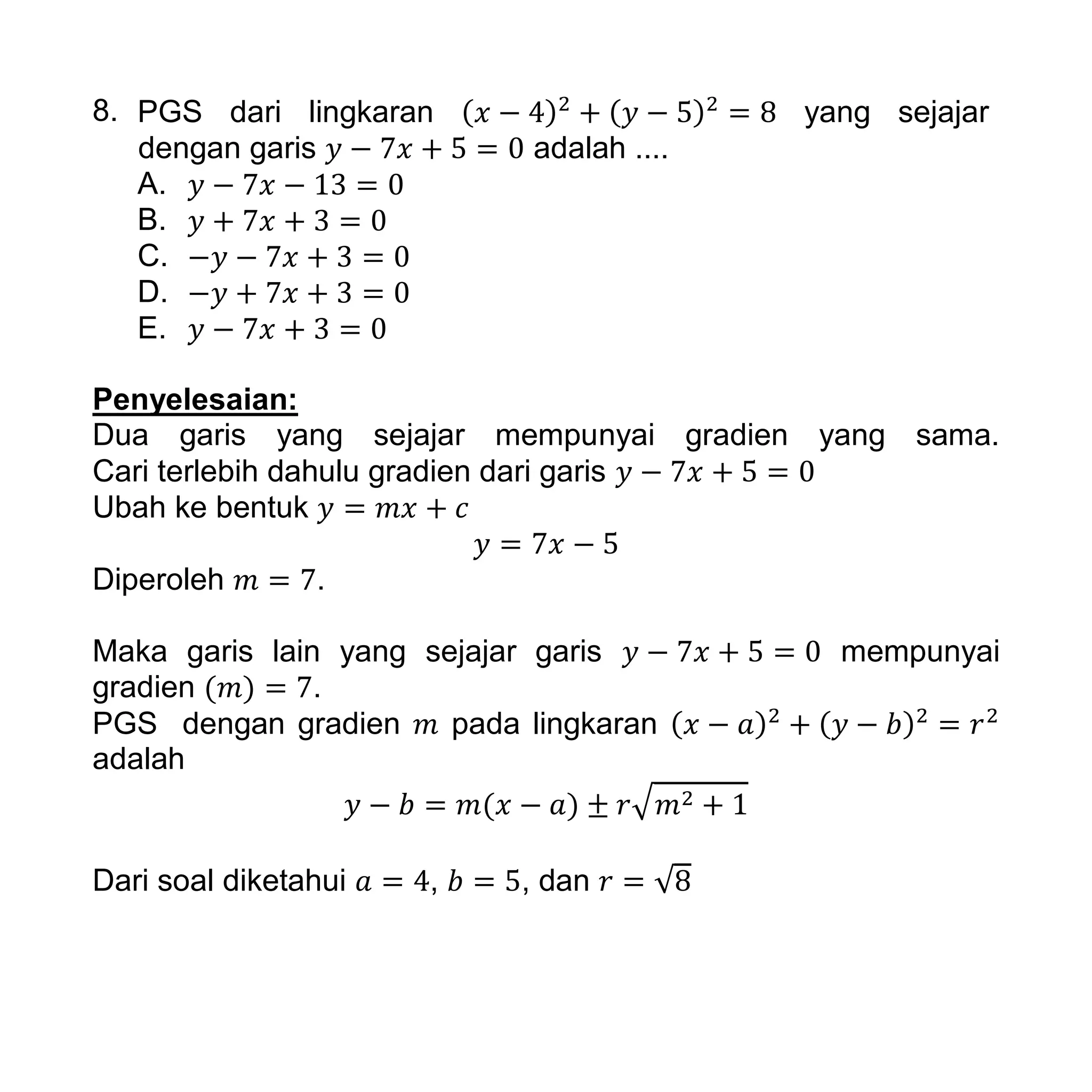 Terbukti! Contoh soal irisan kelas 2 SMA dengan pembahasannya Bikin Nilai Tinggi Sekarang